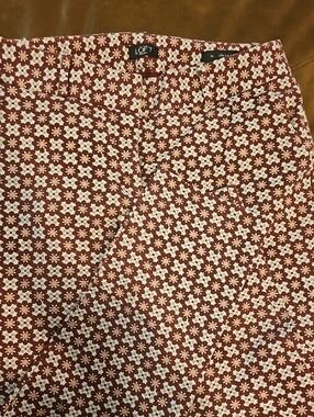 LOFT Maroon and White Floral A-Line Skirt